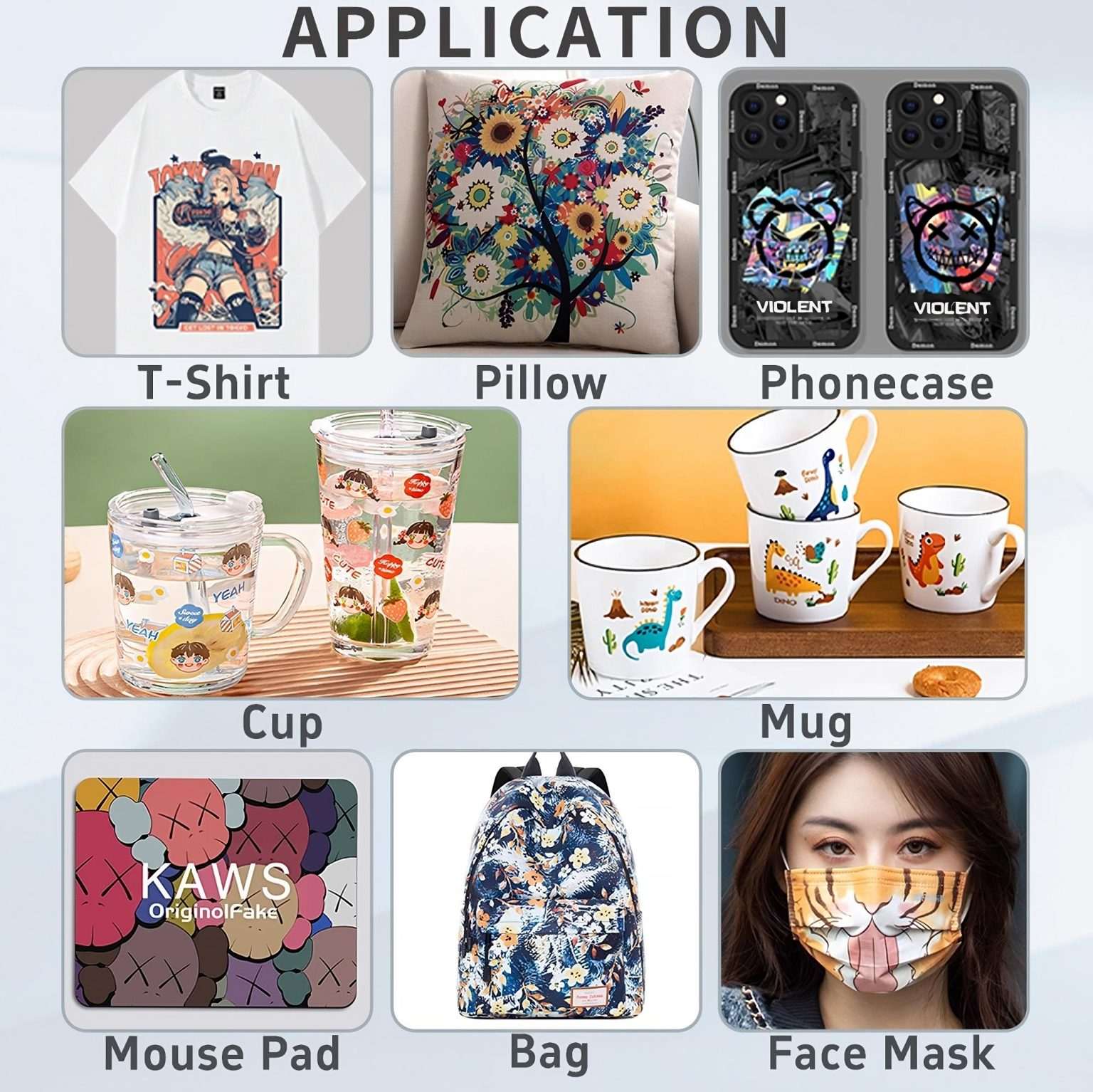Dye Sublimation Ink applications including sportswear, banners, home textiles, soft signage and promotional products